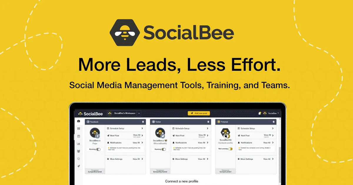 SocialBee landing page