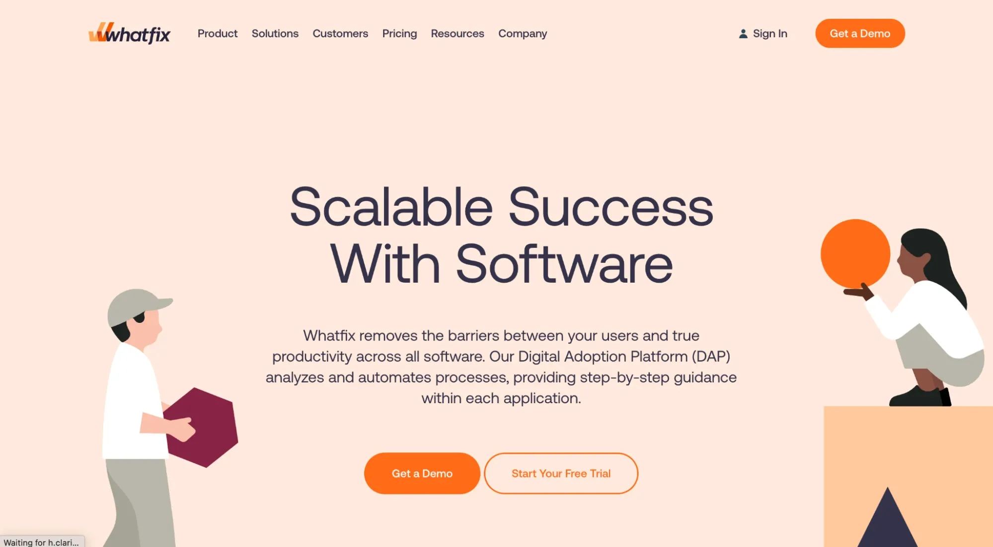 Whatfix landing page