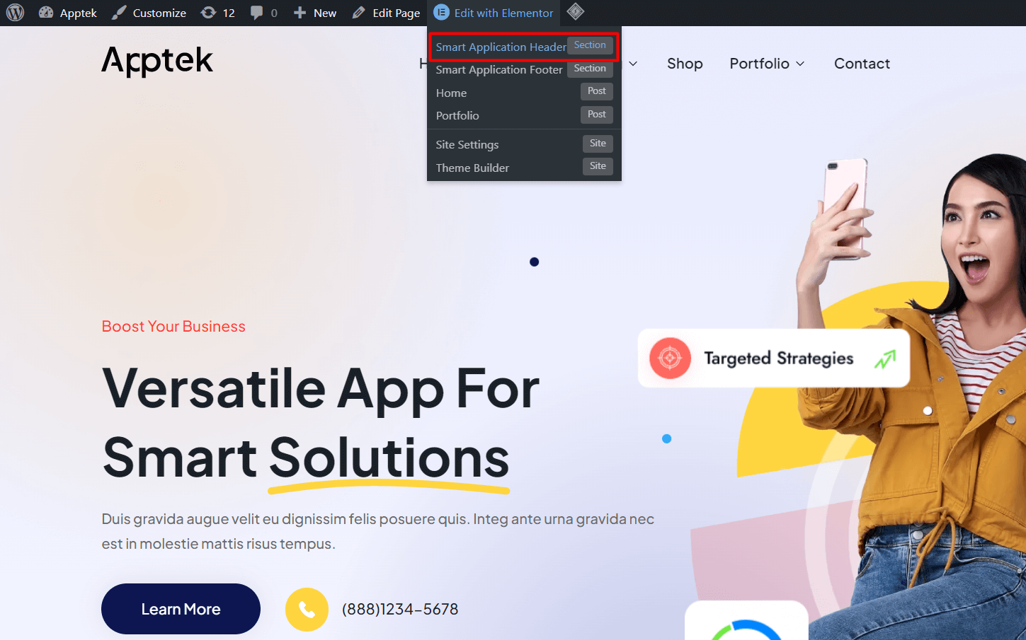 Apptek landing page